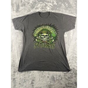 Sturgis Black Hills Rally 2019 T-Shirt Mens Large Gray Skull Graphic Biker Tee
